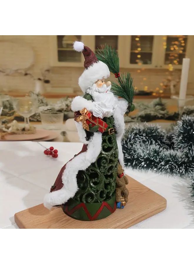 Green Santa Claus Resin Christmas Decoration For Home Living Room Outdoor Garden - Image 2